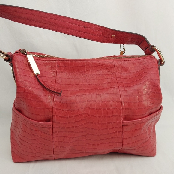 b. makowsky Handbags - Makowsky Leather Handbag - Crocodile Embossed - Never Used - Color Salmon